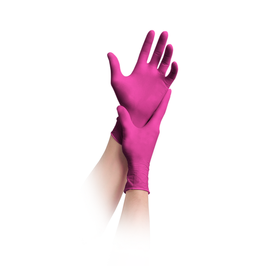 MaiMed-solution100 rukavice bez latexu, purpurové, nesterilné, bez púdru