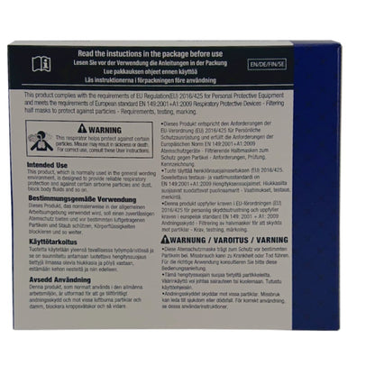 Dýchacia maska ​​FFP2, biela, 10 kusov. / Krabička bez ventilu, pútka do uší | Krabička (10 kusov)