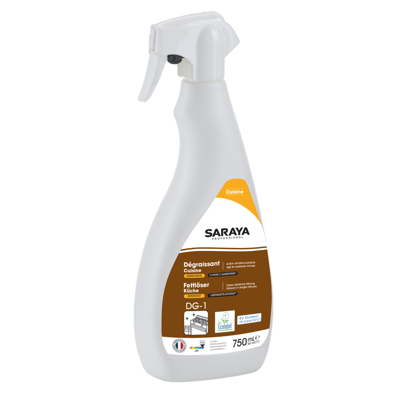 Saraya kuchynský čistič / odmasťovač Ecolabel | Fľaša s rozprašovačom (750 ml)