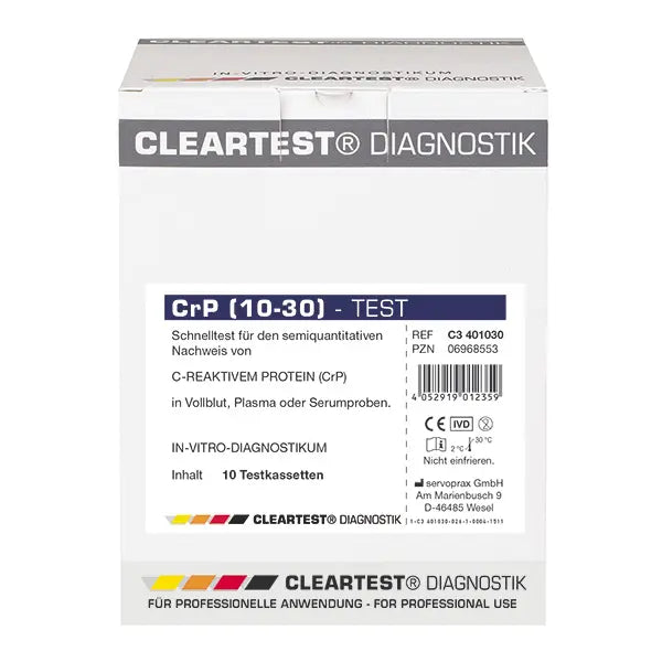 Cleartest CrP (10/30) Cut Off: 10mg/l Referencia: 30mg/l Balenie: 10 testov | Balenie (10 testov)