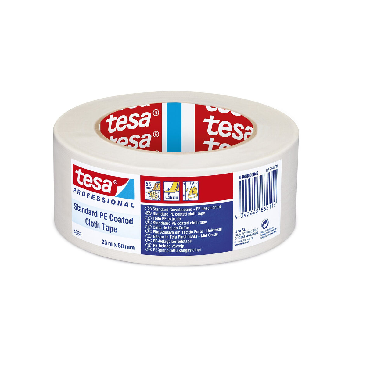 tesa Professional 4688 PE Reparaturband weiß, 25 m x 50 mm