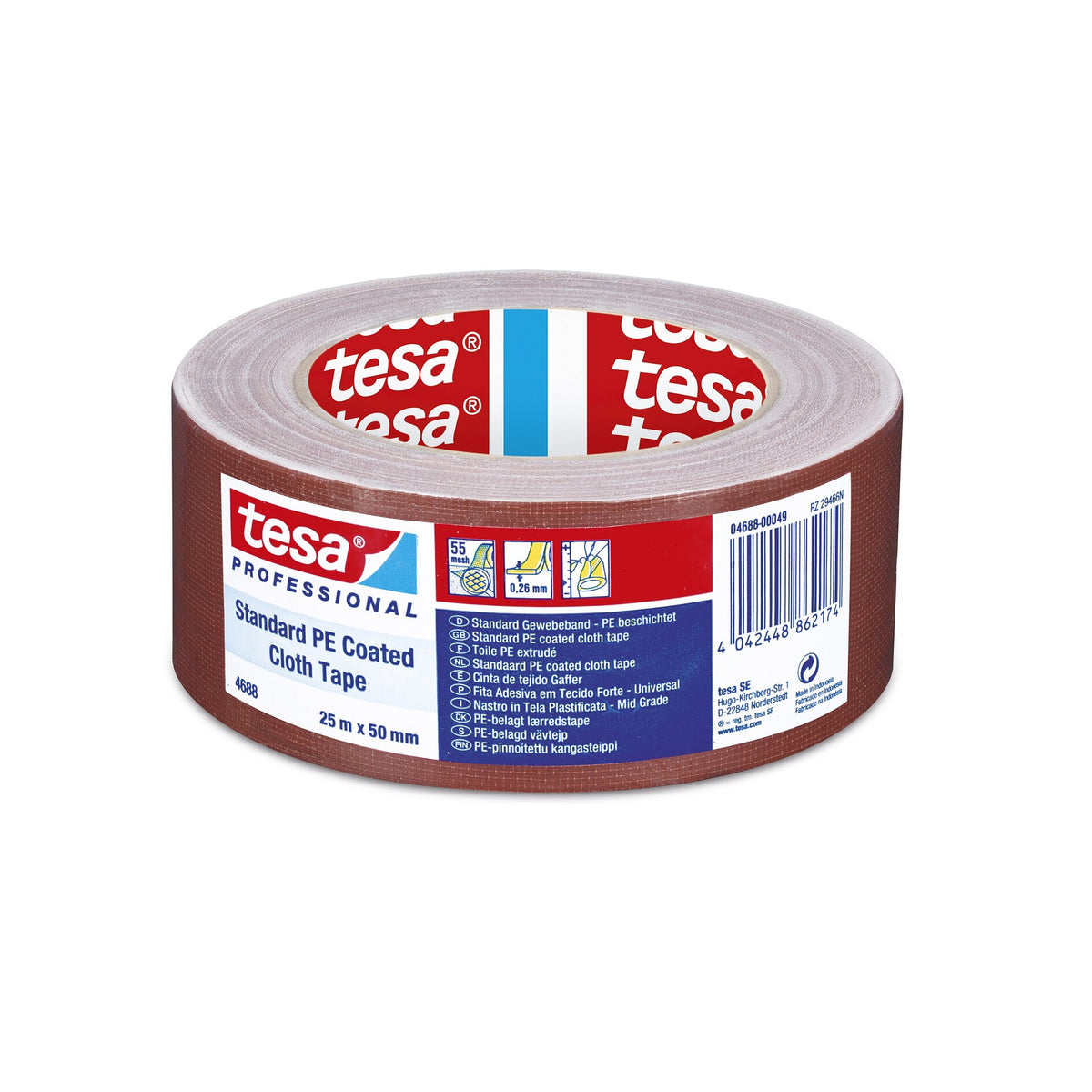 tesa Professional 4688 PE Reparaturband braun, 25 m x 50 mm