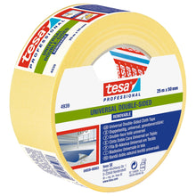 tesa Professional 4939 Verlegeband ablösbar universal, weiß-transluzent 25 m x 50 mm