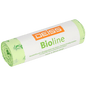 Jedna rolka EMIL DEISS KG DEISS BIOLINE sáčkov na odpad, biofólia, 30L, prírodná farba, 500x600x0,018 mm (20 kusov), zdôrazňuje kompostovateľné vlastnosti pre udržateľnú likvidáciu odpadu.