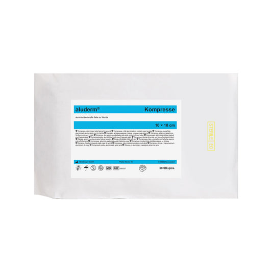 Kompresy aluderm® 50 ks v sterilnom vrecku, 10 x 10 cm