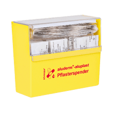Dávkovač náplasti, žltý, aluderm®-aluplast, naplnený