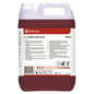 Ein 5-Liter-Kanister Diversey TASKI Sani Cid conc Sanitärreiniger (Hochkonzentrat auf Zitronensäurebasis) von Diversey Deutschland GmbH & Co. OHG; rote Flüssigkeit, detailliertes Etikett, ideal zur Entfernung von Kalkablagerungen.