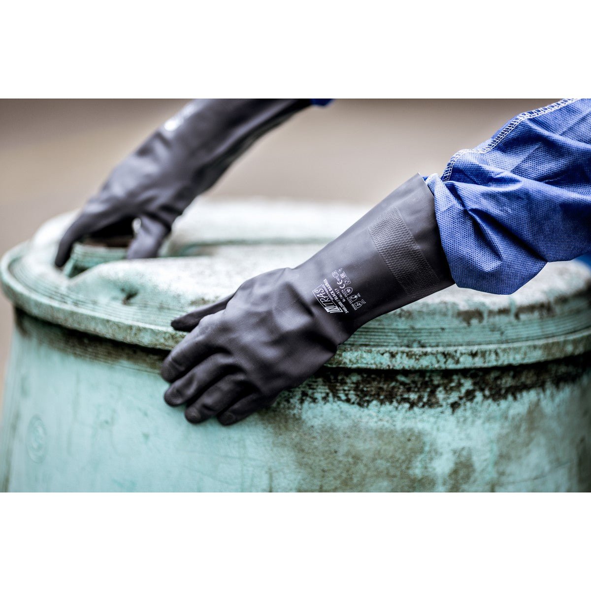 NITRAS BLACK BARRIER, rukavice na ochranu proti chemikáliám, čierne
