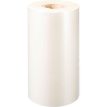 Eine große, aufrecht stehende Rolle der Duni GmbH PP-Siegelfolie Antifog mit Pappkern wird vor einem weißen Hintergrund präsentiert - perfekt für Lebensmittelverpackungen.