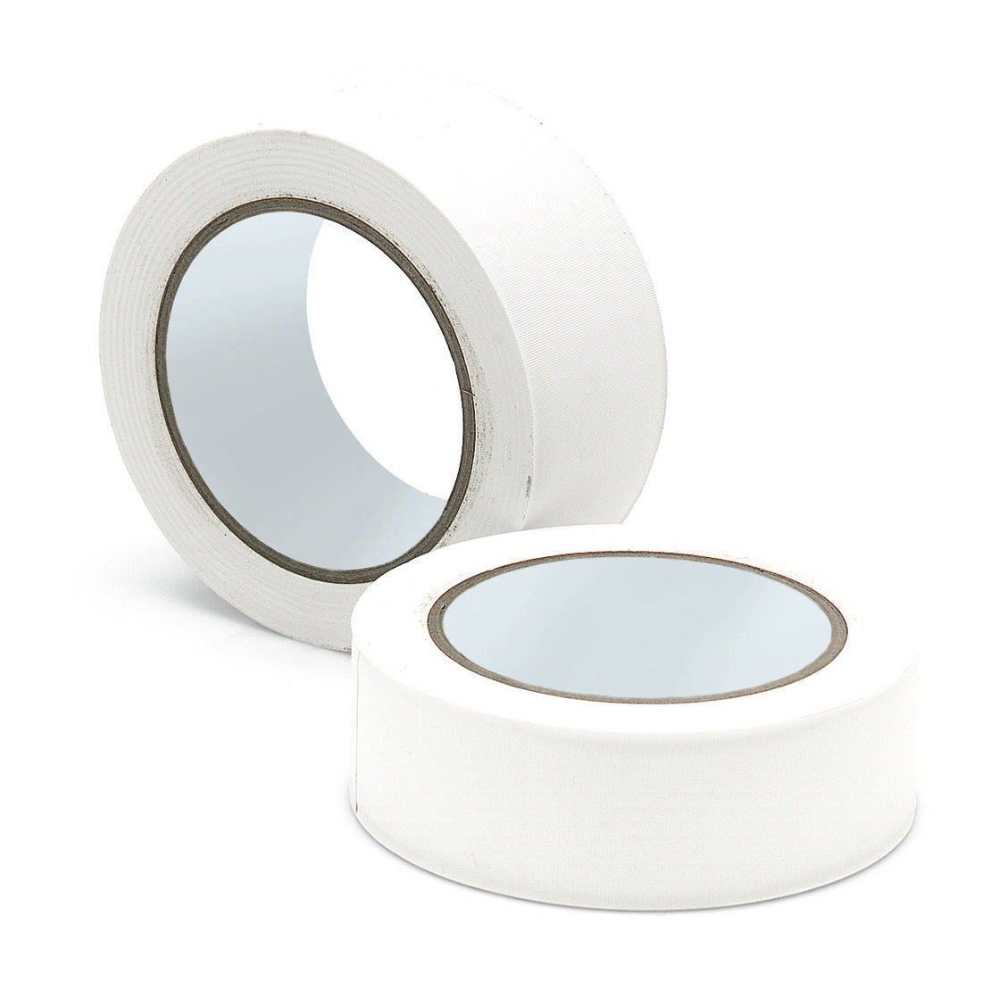 Zwei Rollen Nölle Profi Brush Putzerband 50 mm Weich-PVC-Klebeband von Nölle Profi Brush Bürsten- & Pinseltechnik e.K. sind auf weißem Hintergrund abgebildet - eine hochkant, die andere flach, wobei die Bandenden nicht sichtbar sind.