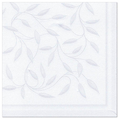Servítky od PAPSTAR GmbH ROYAL Collection sú biele, 40 x 40 cm, s jemným, reliéfnym listovým a stonkovým vzorom v svetlosivej farbe a dvojriadkovým okrajom. Balenie obsahuje 50 servítok, ktoré sú zložené na štvrtiny.