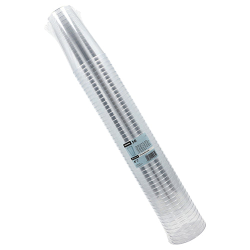 Stoh pohárov Starpak 50, PS číre jednorazové poháre, je zabalený v plastovom obale s etiketou značky Starpak a informáciami o produkte.