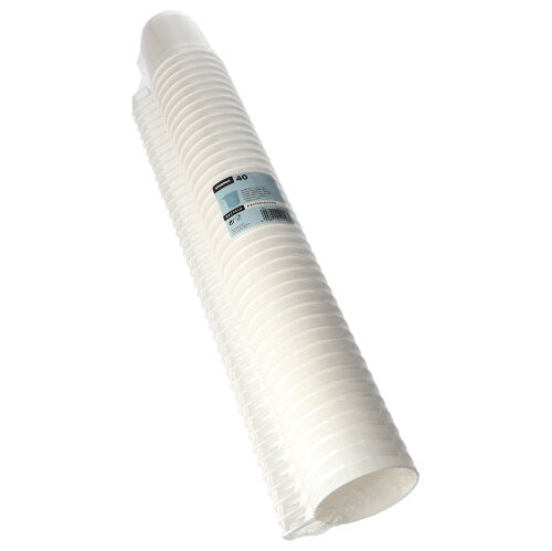 Starpak 40 kávových šálok z bieleho PS, 0,25l Ø 8cm · 8,5cm, v balení so zmršťovacou fóliou – praktické pre každodenné použitie.