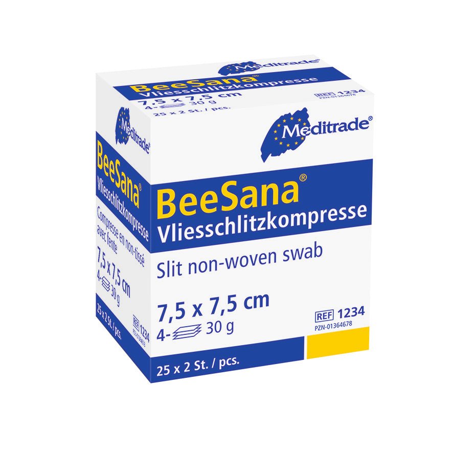 BeeSana® fleecový štrbinový obklad, sterilný, 4-násobný