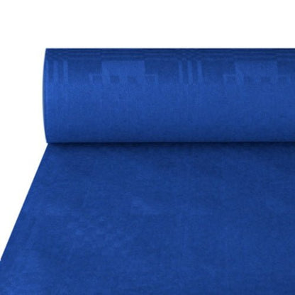 Jedna úloha PAPSTAR Papierová obrus s damaskovým reliéfom (50 m x 1 m) od PAPSTAR GmbH, čiastočne odvinuté, aby bolo vidieť jednoliatu farbu a povrch s damaskovou štruktúrou.