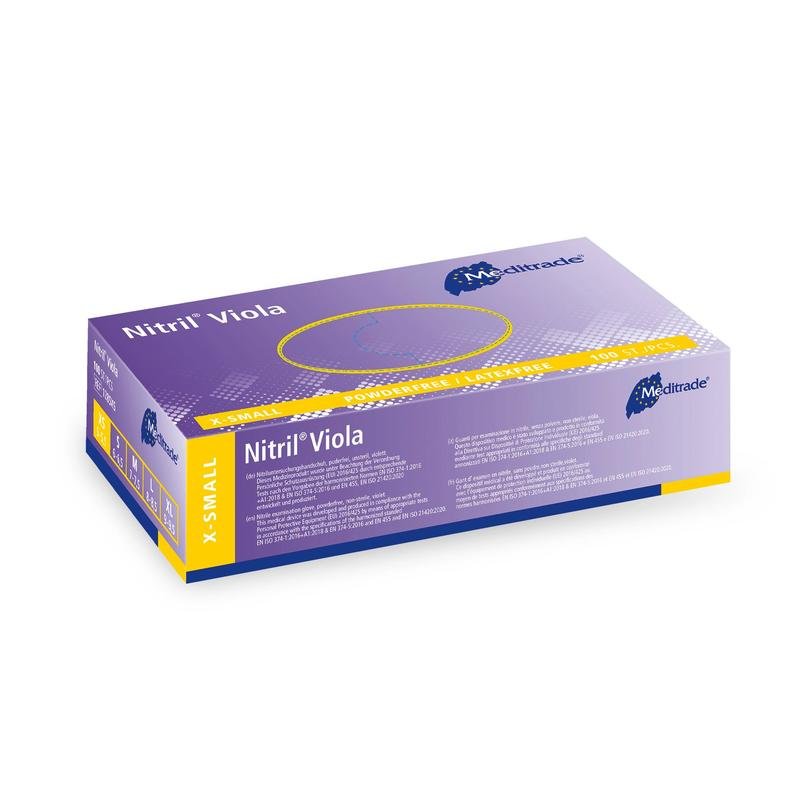 Meditrade nitril® viola nitrilové rukavice sfarbené fialovou farbou