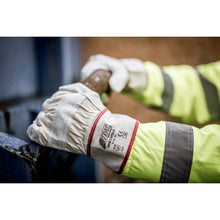 NITRAS APOLLO, celozrnné rukavice z hovädzej kože, farba prírodná / šedá