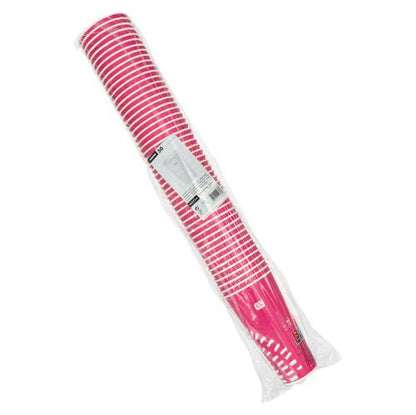 Zapečatené balenie s 50 ružovými Starpak papierovými pohármi (0,5 l, Ø 8,97 cm, 16,83 cm) na studené nápoje, ideálne na párty, s produktovým štítkom na vonkajšom obale z fólie.