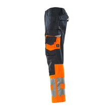 Nohavice MASCOT® Leeds, čierna modrá/hi-vis oranžová