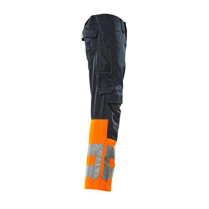 Nohavice MASCOT® Leeds, čierna modrá/hi-vis oranžová