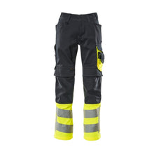Nohavice MASCOT® Leeds, čierna modrá/hi-vis žltá
