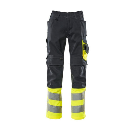 Nohavice MASCOT® Leeds, čierna modrá/hi-vis žltá