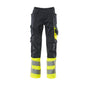 Nohavice MASCOT® Leeds, čierna modrá/hi-vis žltá