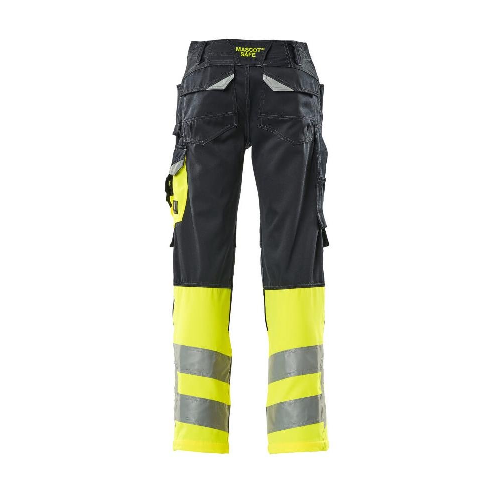 Nohavice MASCOT® Leeds, čierna modrá/hi-vis žltá