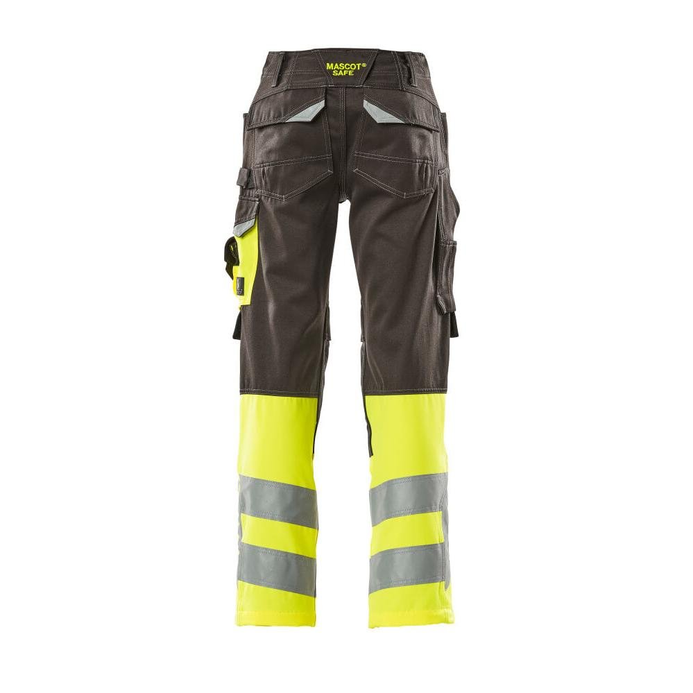 Nohavice MASCOT® Leeds, tmavo antracitová/hi-vis žltá