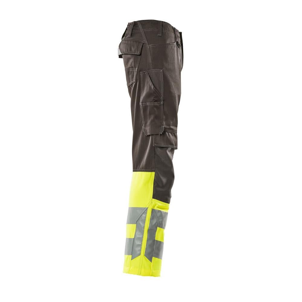 Nohavice MASCOT® Leeds, tmavo antracitová/hi-vis žltá