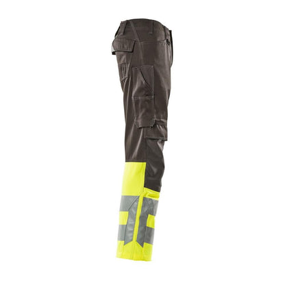 Nohavice MASCOT® Leeds, tmavo antracitová/hi-vis žltá