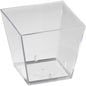 Duni GmbH Square Transparent PS Box (47x47x45 mm) je zobrazená šikmo na bielom pozadí, ideálna na uskladnenie a prezentáciu šperkov. Balenie obsahuje 100 kusov.