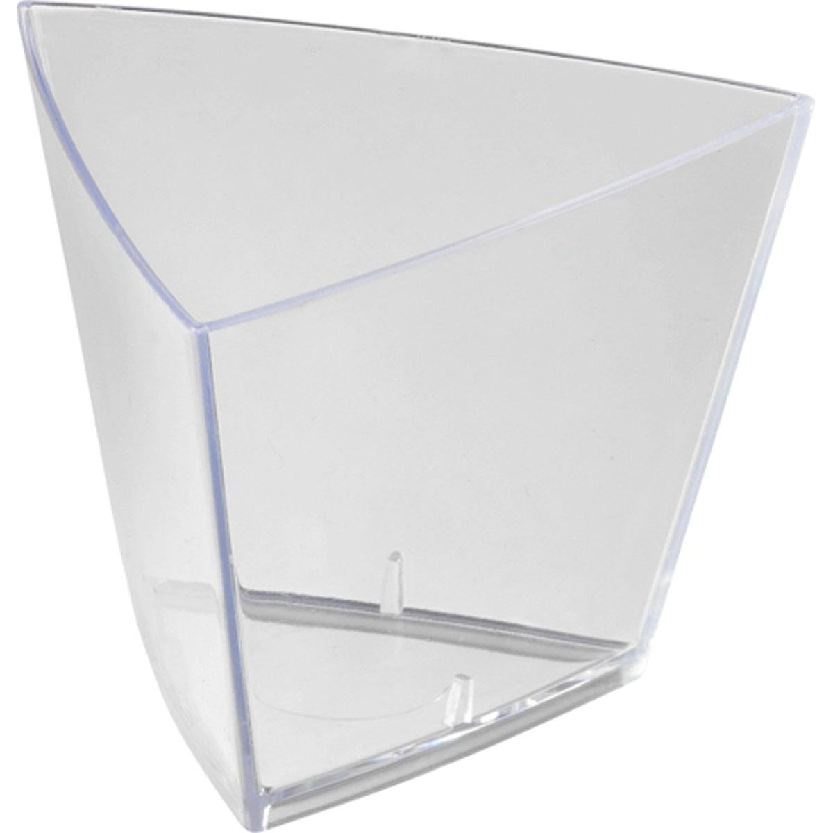 Tri Transparent PS 55x55x45 mm od Duni GmbH je priehľadný plastový obal s vypuklými stranami a plochým dnom, ideálny ako malá úložná krabička na drobné predmety. Balenie s 90 kusmi - ideálne štíhle úložné riešenie.