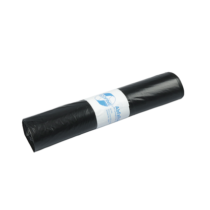 Rolka DEISS ECOFINE® odpadkových vakov 13900 z recyklovaného LDPE/LLDPE, 120 litrov, od EMIL DEISS KG (GmbH + Co.), s bielou etiketou, na ekologické odstraňovanie je viditeľná na bielom pozadí.