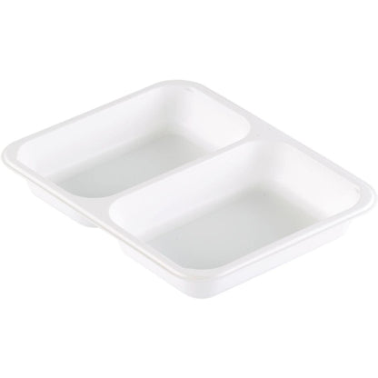 Miska Duni GmbH PP Caterline 2 biela PP 227x178 je biela obdĺžniková miska s dvoma priehradkami, ktorá sa perfektne hodí na prehľadnú prezentáciu jedál ako gastronomický riad.