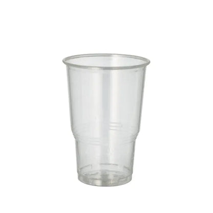 Pohár na studené nápoje PAPSTAR 70, PLA "pure" priehľadný s penovým okrajom od PAPSTAR GmbH stojí vzpriamene pred jednoduchým bielym pozadím a prezentuje svoj ekologický dizajn ideálny na servírovanie studených nápojov.