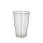 Pohár na studené nápoje PAPSTAR 70, PLA "pure" priehľadný s penovým okrajom od PAPSTAR GmbH stojí vzpriamene pred bielym pozadím a zdôrazňuje svoj ekologický dizajn.