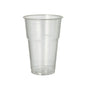 Pohár na studené nápoje PAPSTAR 70 z PLA "pure" od PAPSTAR GmbH stojí priehľadný a ekologický na bielom pozadí - ideálny pre osviežujúce nápoje.