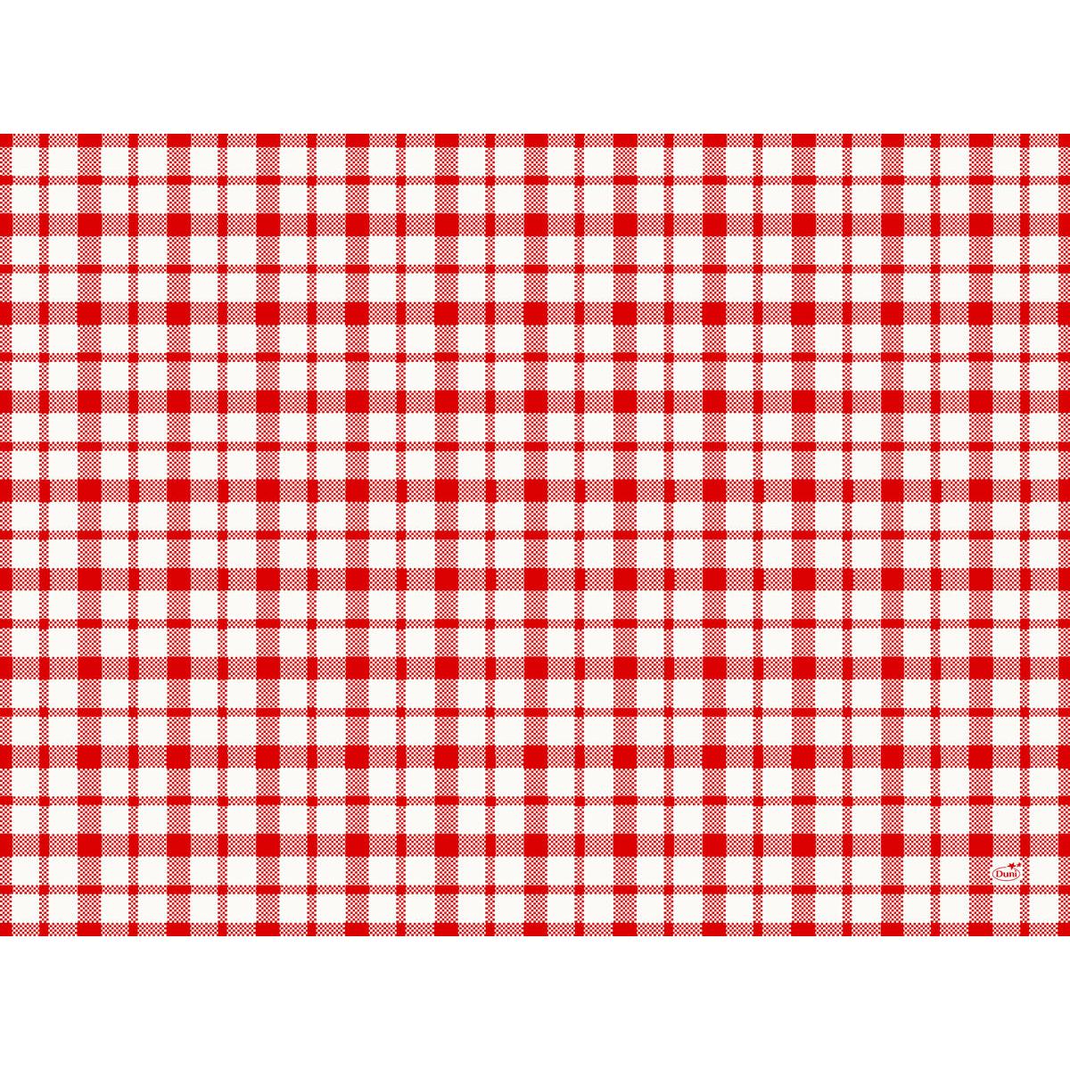 Papierové prestierania 30x40 cm Giovanni od Duni GmbH v červeno-bielom kockovanom ginghamovom dizajne sú ideálne pre štýlovú výzdobu stola na oslavách a podujatiach. Balenie s 250 kusmi - perfektné pre gastronómiu!.