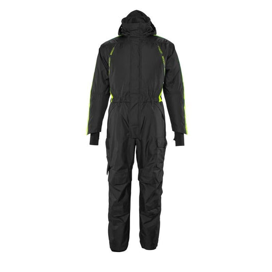 Overal s vreckami na kolenách, ľahká zimná kombinácia, čierna/hi-vis žltá