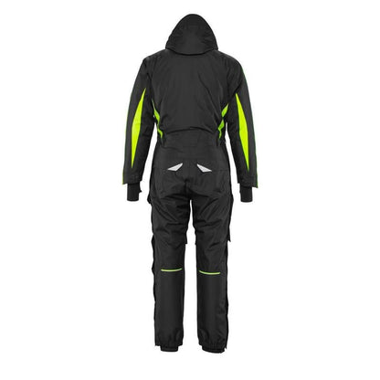 Overal s vreckami na kolenách, ľahká zimná kombinácia, čierna/hi-vis žltá