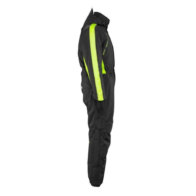 Overal s vreckami na kolenách, ľahká zimná kombinácia, čierna/hi-vis žltá
