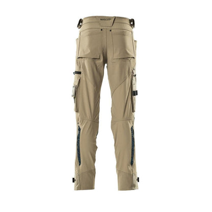 Nohavice s vreckami na kolenách z materiálu Dyneema, strečové nohavice, svetlé khaki