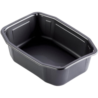 PP miska HMR Čierna PP 215x148 od Duni GmbH je čierna, obdĺžniková, opakovane použiteľná polypropylénová miska s mierne naklonenými stranami a zaoblenými rohmi, zobrazená prázdna na bielom pozadí.