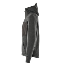 Mikina s kapucňou, mikina s kapucňou na zips, čierno melírovaná/čierna