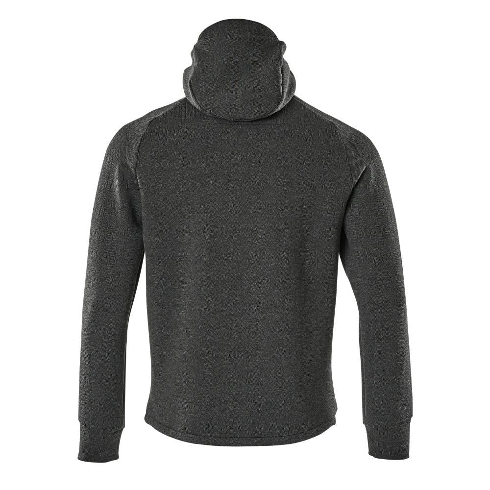 Mikina s kapucňou, mikina s kapucňou na zips, čierno melírovaná/čierna