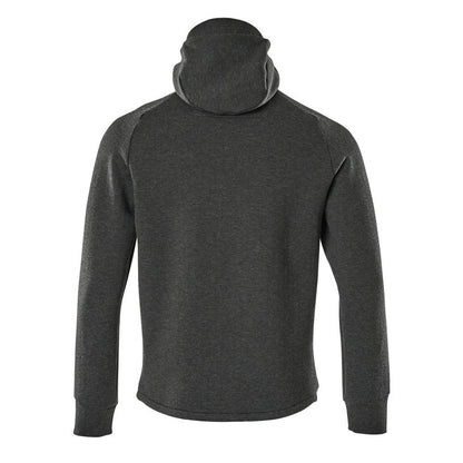 Mikina s kapucňou, mikina s kapucňou na zips, čierno melírovaná/čierna