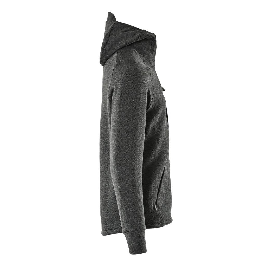 Mikina s kapucňou, mikina s kapucňou na zips, čierno melírovaná/čierna