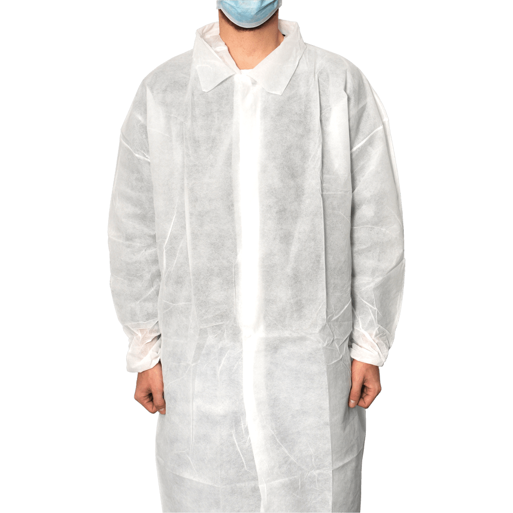 MaiMed-Coat V, návštevnícky kabát z fleece so 4 patentkami, cca. 120 cm