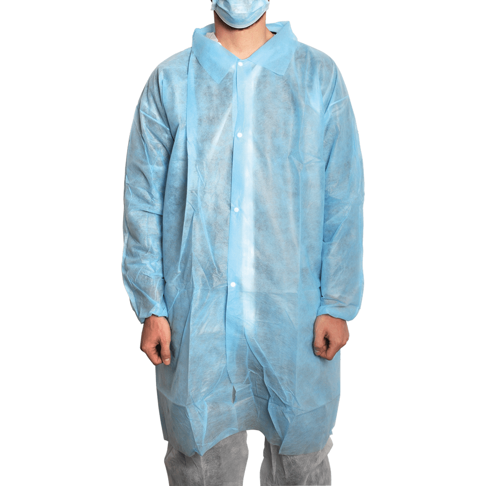 MaiMed-Coat V, návštevnícky kabát z fleece so 4 patentkami, cca. 120 cm